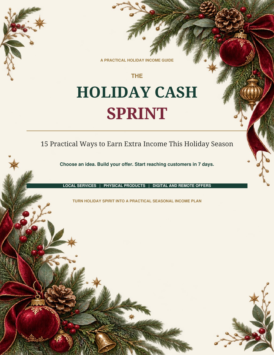 Cover of the Holiday Cash Sprint digital guide